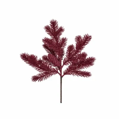Kunst dennentak met dennenappel burgundy - 58cm