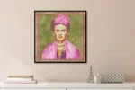 Plexiglas schilderij met LED verlichting en lijst Roze vrouw