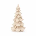 X-mas velvet kerstboom beige - 15x15x25cm