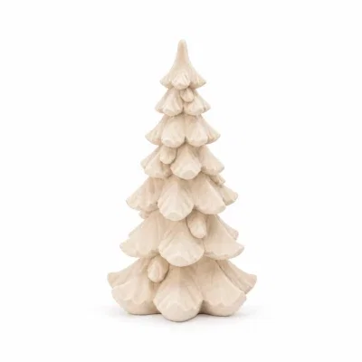 X-mas velvet kerstboom beige - 15x15x25cm