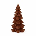 X-mas velvet kerstboom bruin - 15x15x25cm