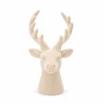 X-mas velvet rendier beige - 13x13x23cm