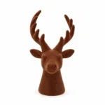X-mas velvet rendier bruin - 13x13x23cm